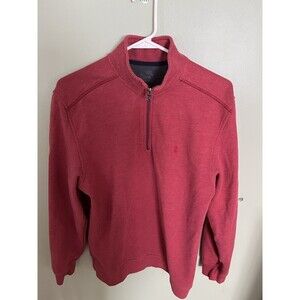 Izod Saltwater Men's Pullover Long Sleeve 1/4 Zip Sweatshirt Red Medium